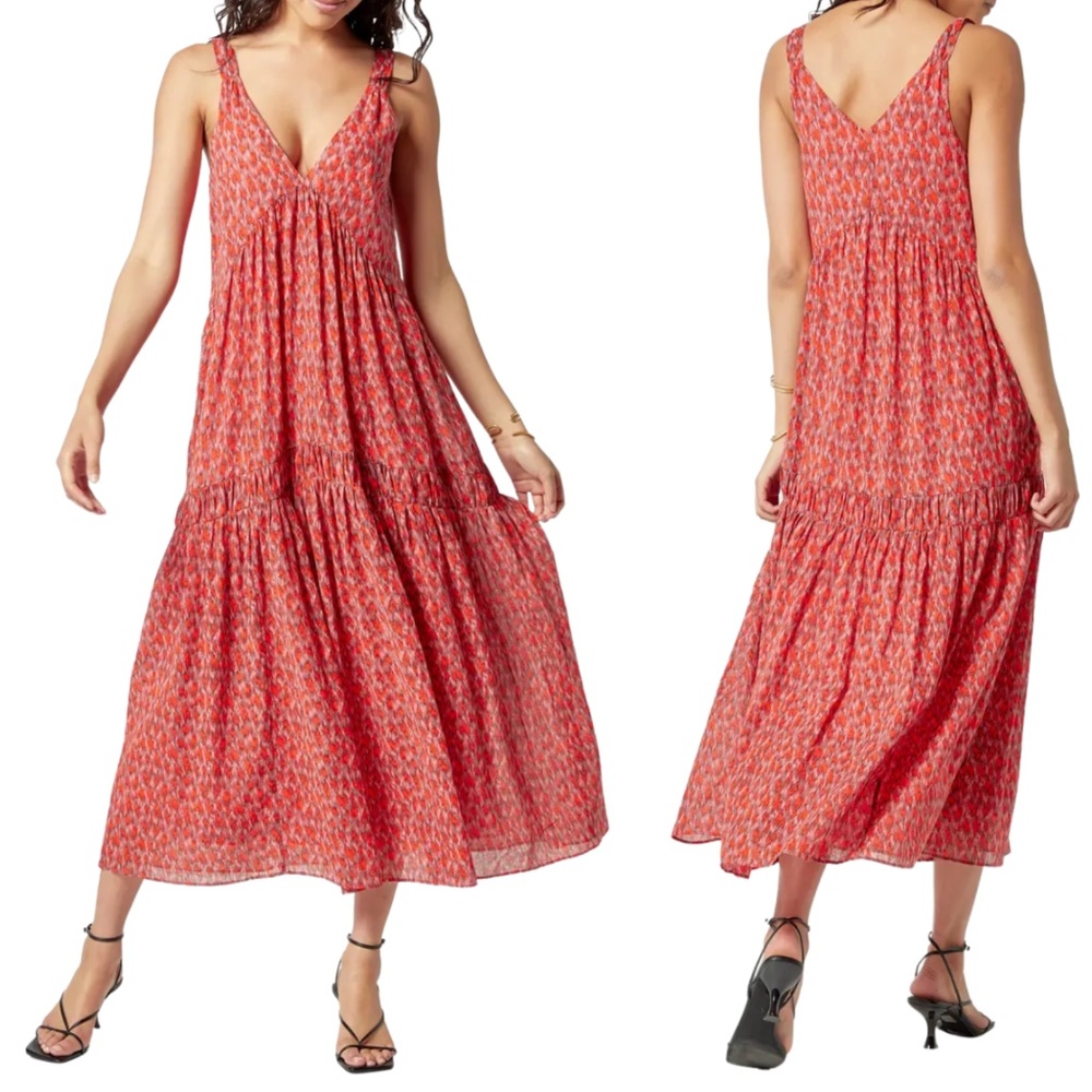 JOIE Maxi Dress, Sleeveless Tiered Flowing Summer Dress